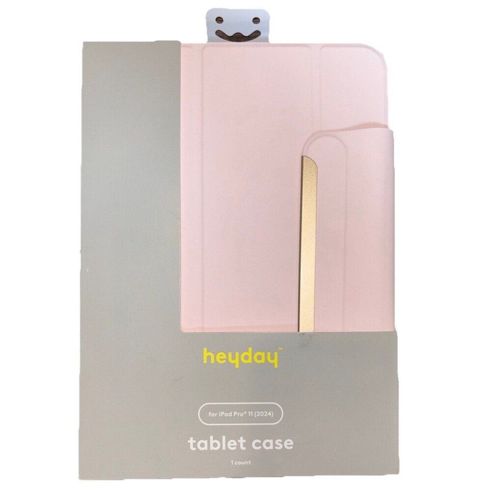 heyday Folding Folio Case for iPad Pro 11 (2024) Pink Stand Stylus Holder